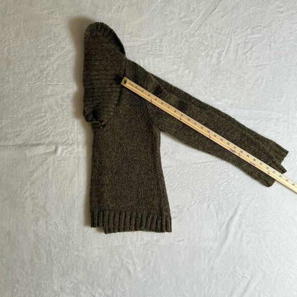 Women's Wool Blend Shawl Sweater Size M/P Green Pink Marled Timeless Cabincore - Picture 8 of 8